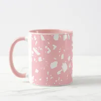 Cute Girly Pastel Pink White Abstract Terrazzo  Mug