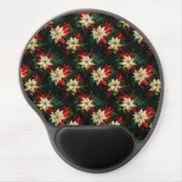 Beautiful Red and White Poinsettias Gel Mouse Pad