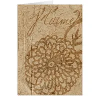 Vintage French Flowers Sepia Grunge Cards