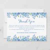 Forget Me Not Funeral Floral Memorial Sympathy Thank You Card