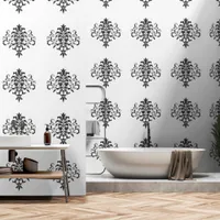 Elegant, Sophisticated Black and White Damask Wallpaper