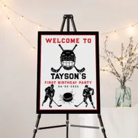 Hockey First Year Down Foam Board – 1st Birthday 