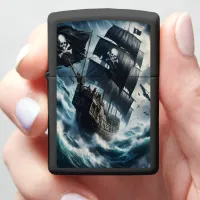 Pirate Ship In A Tempest Zippo Lighter