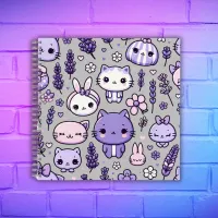 Cute Kawaii theme Purple Lavender | Spiral  Notebook