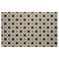 Elegant Mosaic Black & Beige Geometric Pattern Fabric