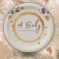  Rustic Typhography Coffee Beans Baby Shower Paper Plates