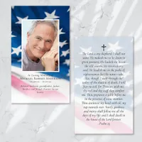 American Flag Photo Memorial Prayer Card