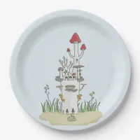 Mushroom castle paper plates