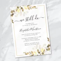 Gold Eucalyptus Golden Wedding Vow Renewal Invitation