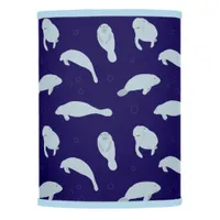 Cute Swimming Manatee Patterned Blue Lamp Shade