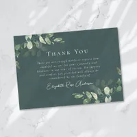 Sympathy Eucalyptus Funeral  Thank You Card