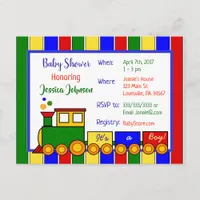Choo Choo Train Baby Shower Invitation