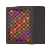 Gingham Check Multicolored Pattern Jewelry Box