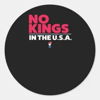 No Kings In The USA Trendy Graphic Classic Round Sticker