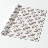 Merry Christmas Photo Custom Text Red Candy Cane W Wrapping Paper