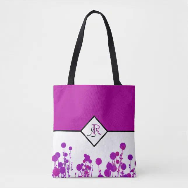 Elegance Blooms: Personalized Monogram Tote