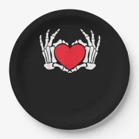 Skeleton Hand Heart Valentines Day Funny Meme Paper Plates