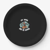Womens Eat Drink And Be Scary Halloween Modern Paper Plates