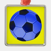 American Soccer or Association Football Metal Ornament