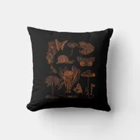 Botanical Art, Frog Fungi Goblincore Aesthetic Cot Throw Pillow