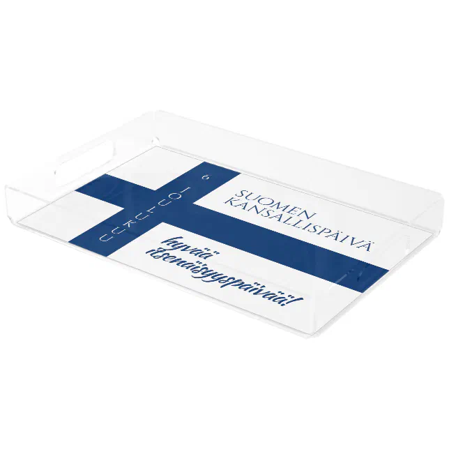 Suomen Kansallispäivä Finnish National Day Flag Acrylic Tray