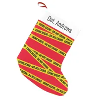 Detective Crime Scene Do Not Cross Tape Small Christmas Stocking