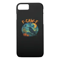 Crow Raven F-Caw-F Funny Halloween Gothic Checkere iPhone 8/7 Case
