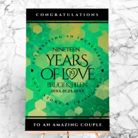 Elegant 19th Jade Wedding Anniversary Celebration Acrylic Sign