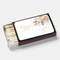 Floral Drama Wedding Thank You White ID1022 Matchboxes