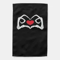 Skeleton Heart And Hands Funny  Garden Flag