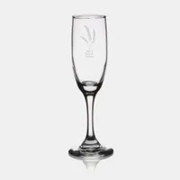 Nature Leaves Bride & Groom Champagne Flute