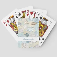 Summer Beach Seashells Personalized Poker Cards