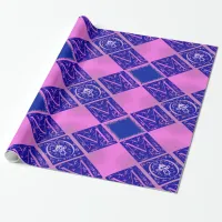 Fancy Mom Text in Blue and Purple Wrapping Paper