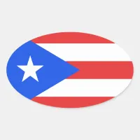 Puerto Rico Flag Oval Sticker