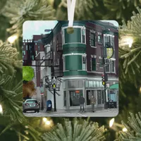 Drawing of Downtown Madison, Wisconsin Christmas Metal Ornament