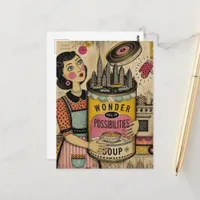 Wonder Full of Possibilities Soup Woman Postcard