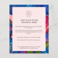 Blush pink abstract modern floral flyer