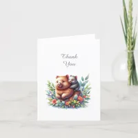 Wombat Animals Baby Shower Thank You Note Card