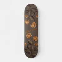 Golden Flowers Skateboard