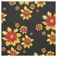 Coreopsis Gold and Bronze Tickseed Flower Medley Fabric