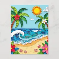 Palm Trees on the Beach | Saying Hi Postcard