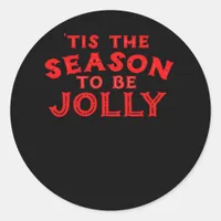 Tis The Season Merry Christmas Classic Round Sticker
