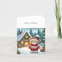 Warm Wishes Winter Wonderland Blank Note Card