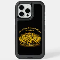 Bison Herd Charging Through the Water in Nature iPhone 15 Pro Max Case