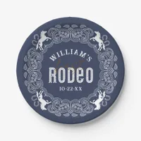 Navy Blue First Rodeo Birthday Paper Plates – West