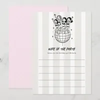 Chic Disco Doodle Wife of the Party Bridal Shower Advice Card