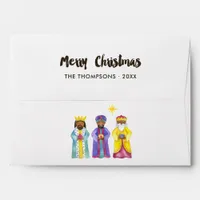 Watercolor Nativity Christmas Envelope