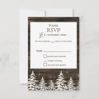 Barn wood Rustic Pine trees, winter standard rsvp