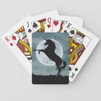 Unicorn Silhouette Full Moon Night Sky, ZKOA Poker Cards