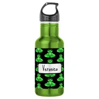 Personalized Cute Frog | Name in Heart Stainless Steel Water Bottle